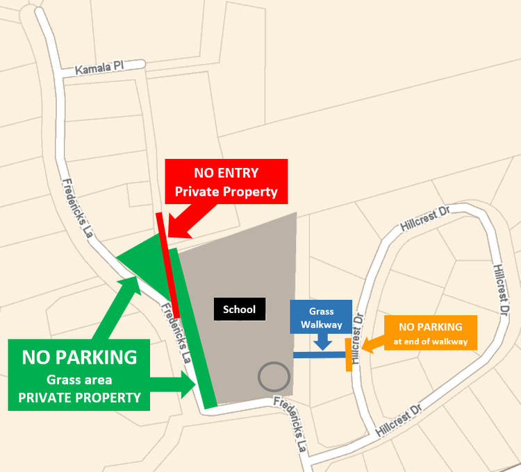 map of school parking zones